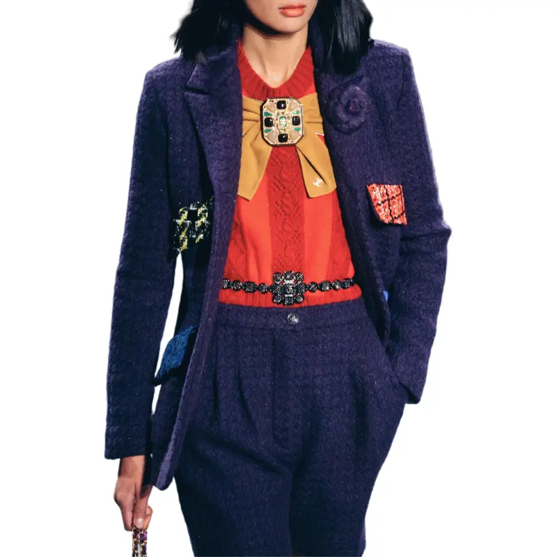CHANEL Jackets Coats Women's Dark Purple-1