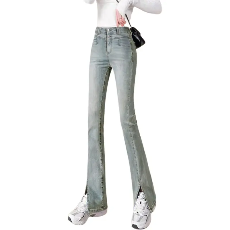 Weixi Jeans Women's Vintage Green-2