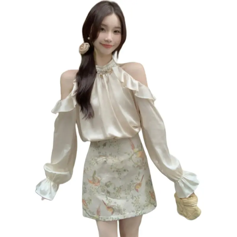 Flowers In Water Skirt Set Women's-2