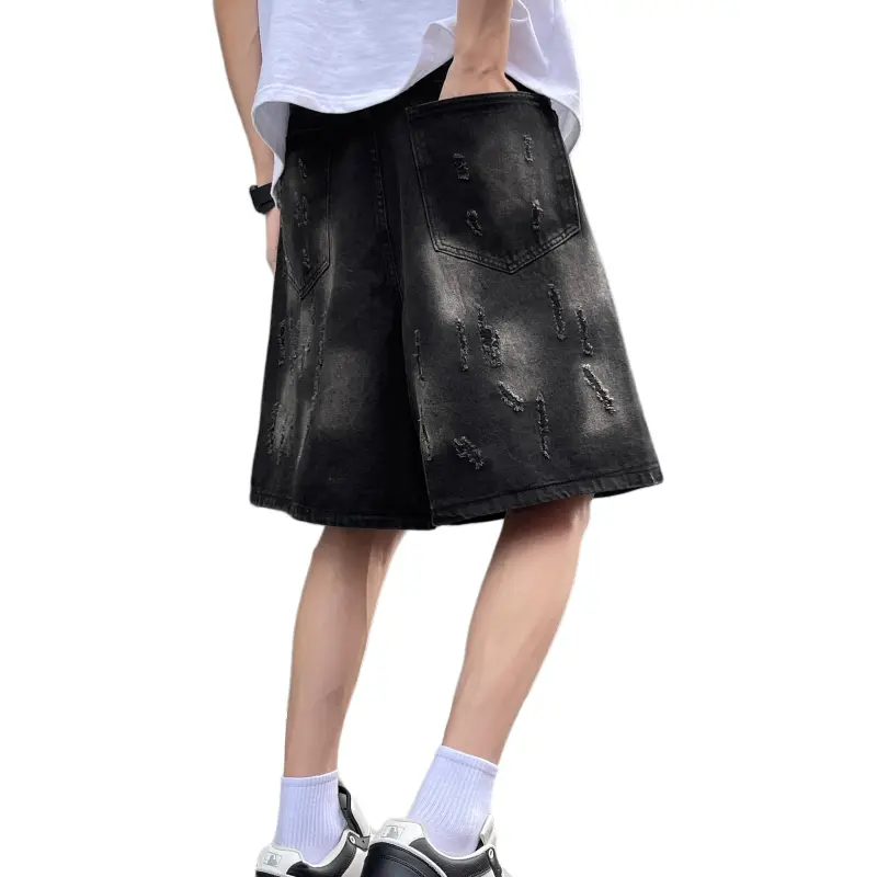 7 SEVFUN Denim Shorts Unisex Black/Gold-1