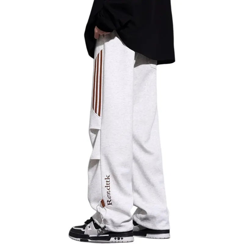 FOMOCE Casual Pants Unisex Light Gray-1