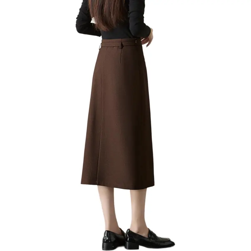 Mo Han Yi Mei Casual Long Skirts Women's Tea Umber-7