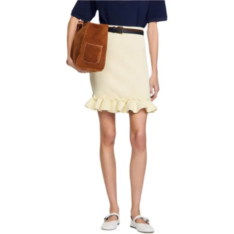 Sandro Peplum hem Midi Skirt-3
