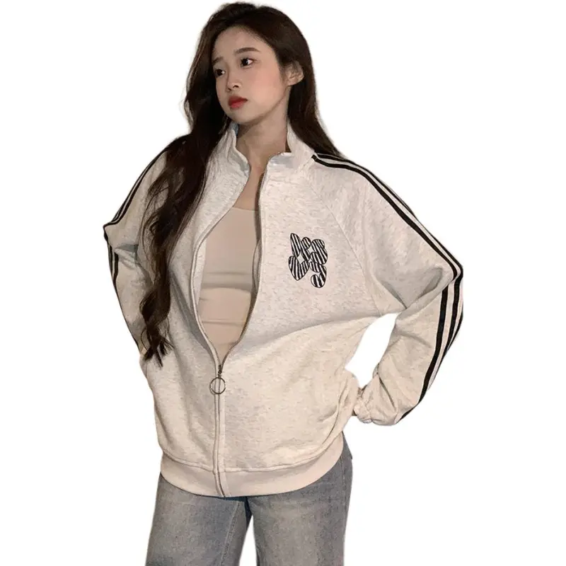 Mu Xiao Xin Sweatshirt Women's White Gray-1