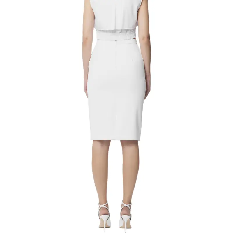 Elisabetta Franchi Logo Plaque Midi Pencil Skirt-1