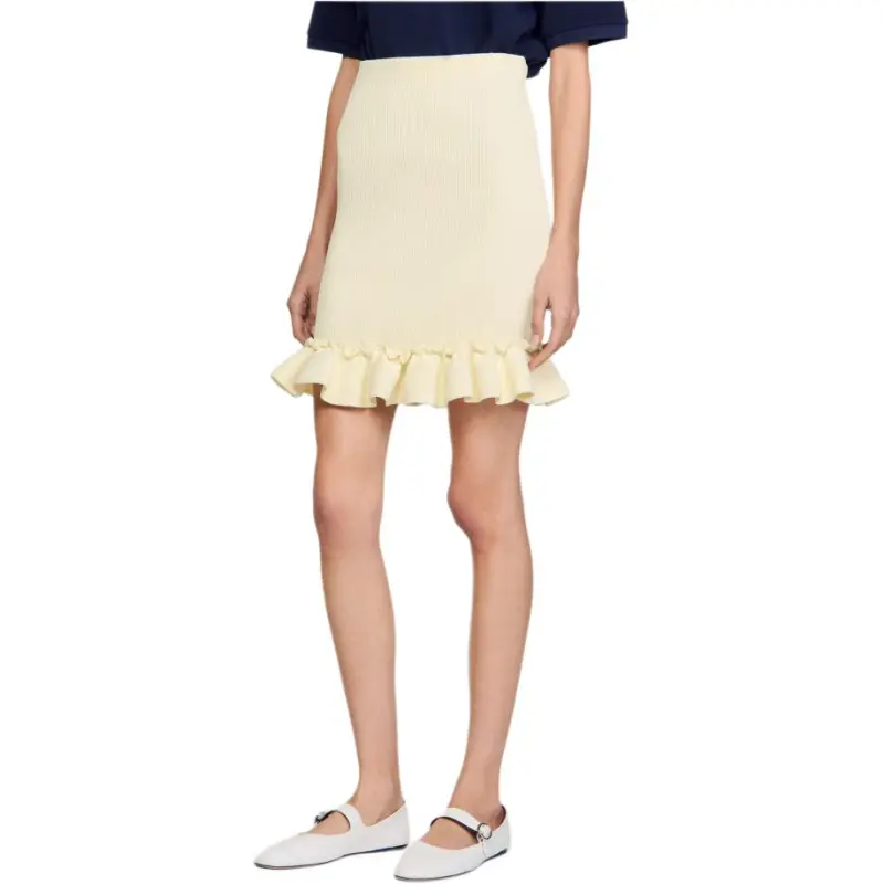 Sandro Peplum hem Midi Skirt-4