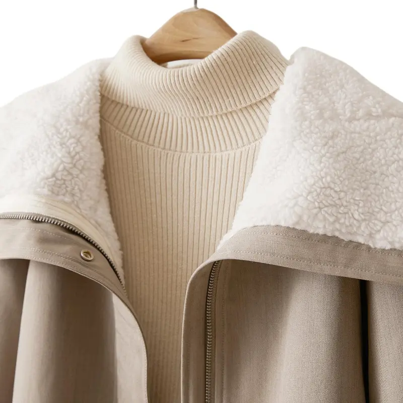 IHIMI Velvet feel Coat Women's Khaki-3