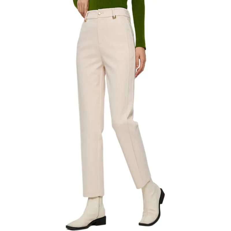 E.BECKY Casual Pants Women's Beige-2