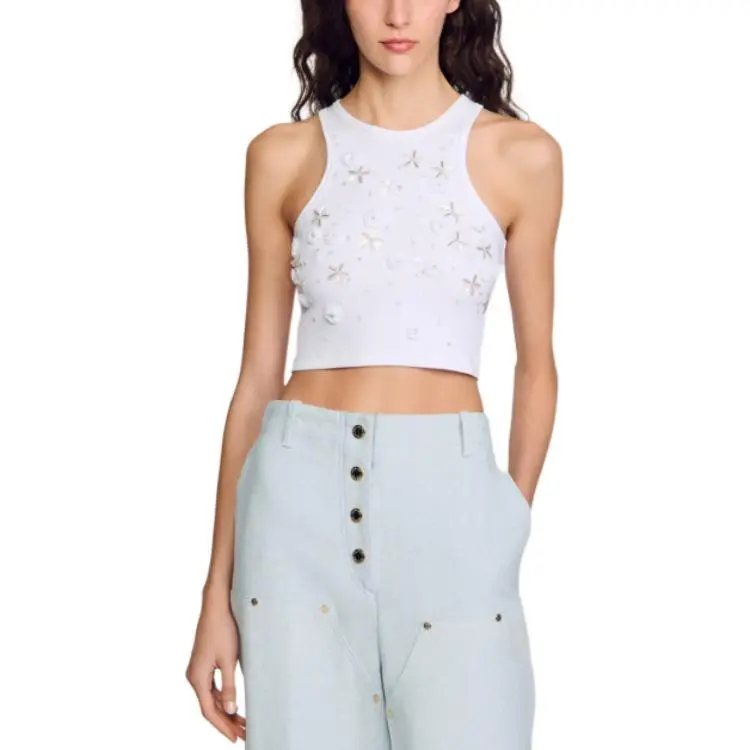 Sandro Sequin embellished Tank Top-1