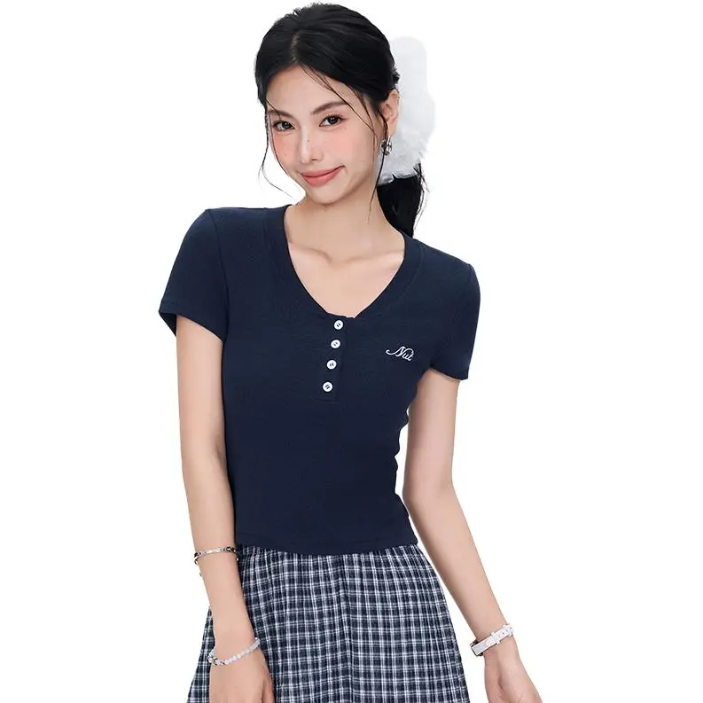 Kazakhstan T Shirt Women's Navy Blue-2