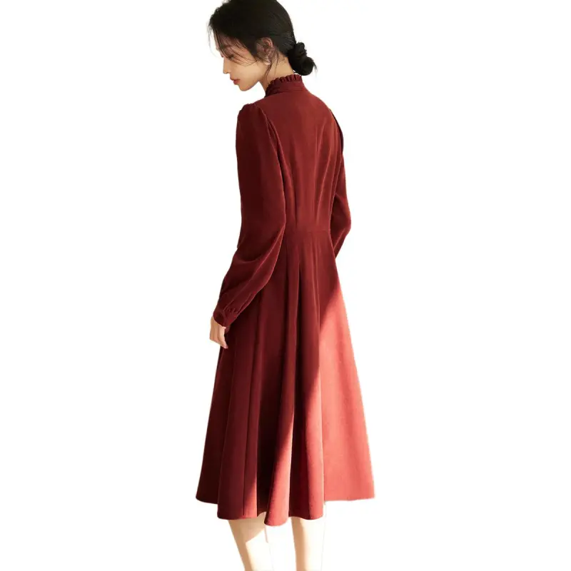 XWI Long Sleeved Dresses Women's Bordeaux Red-1