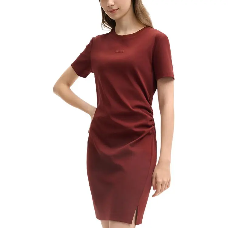 FILA ORIGINALE Short Sleeved Dress Women's Terracotta Red Brown-3