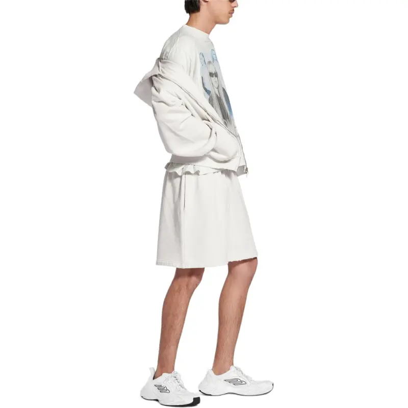 Balenciaga Casual Shorts Loose Fit Men's White Blue-3