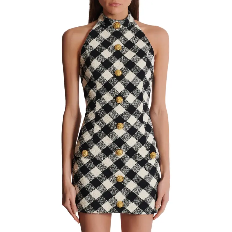 BALMAIN Halterneck Mini Dress-1