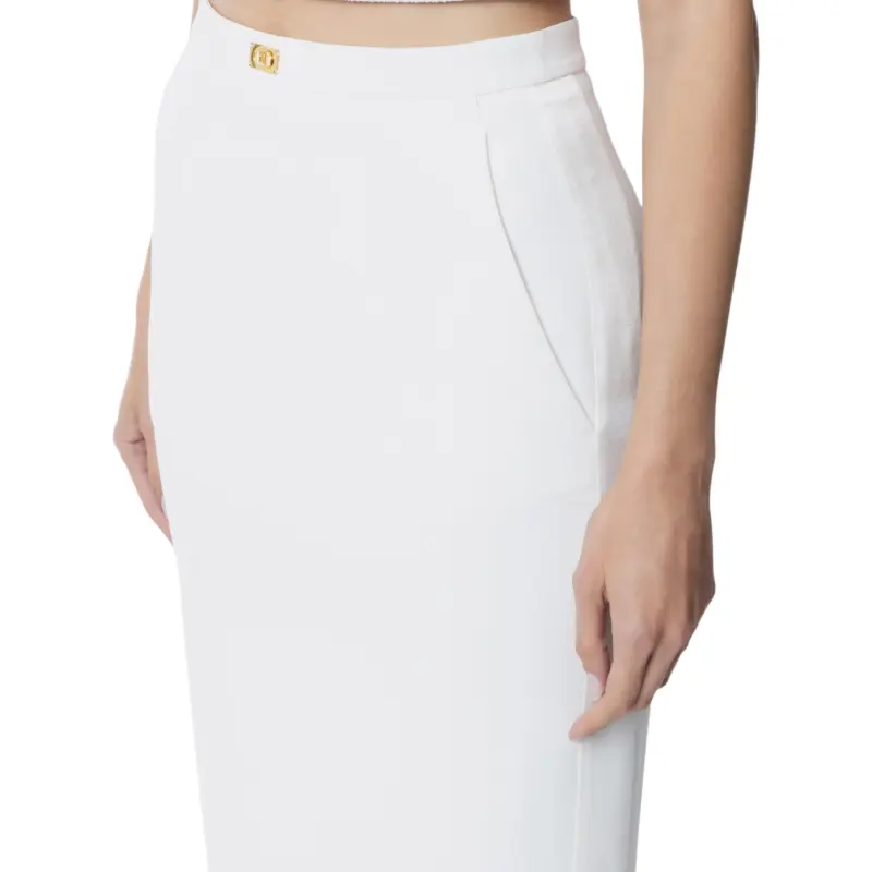 Elisabetta Franchi Logo Plaque Midi Pencil Skirt-2