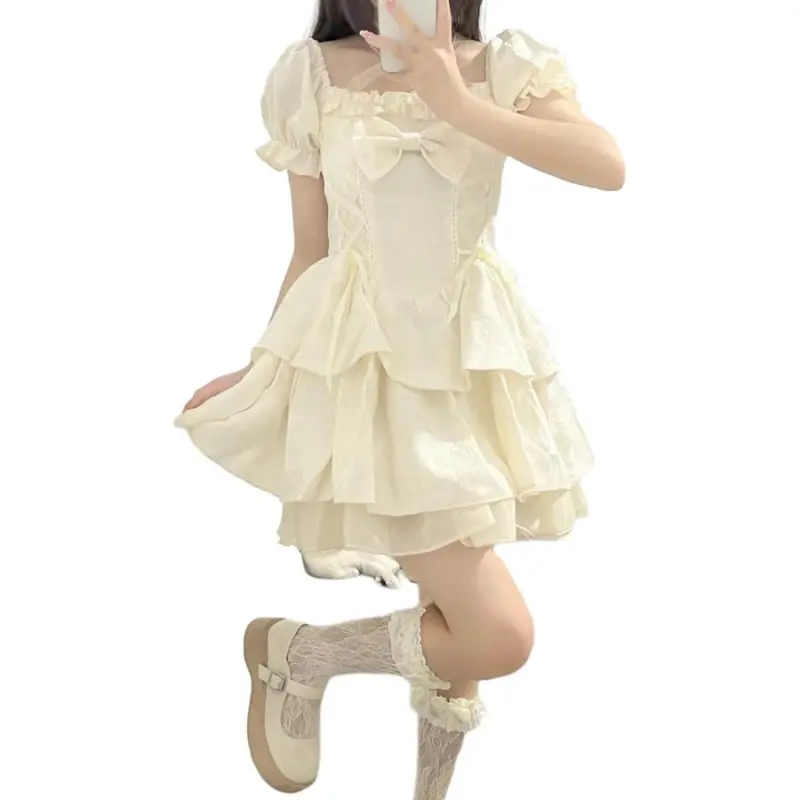 Flowers In Water Short Sleeved Dress Women's-2