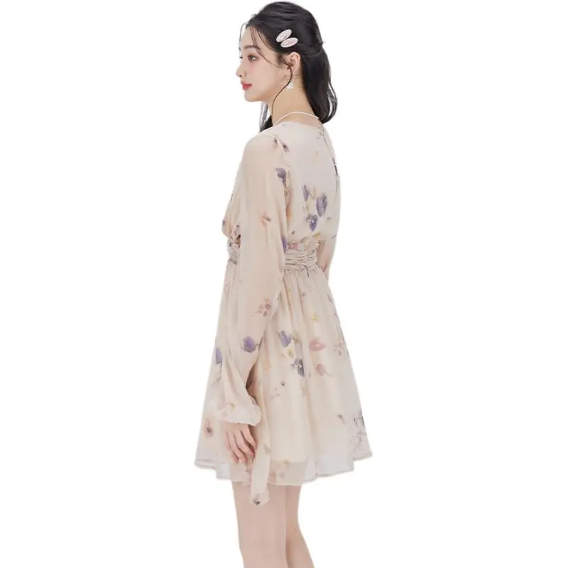 DEAR DEER PUFF Long-Sleeved Dresses Women's Image Color-2