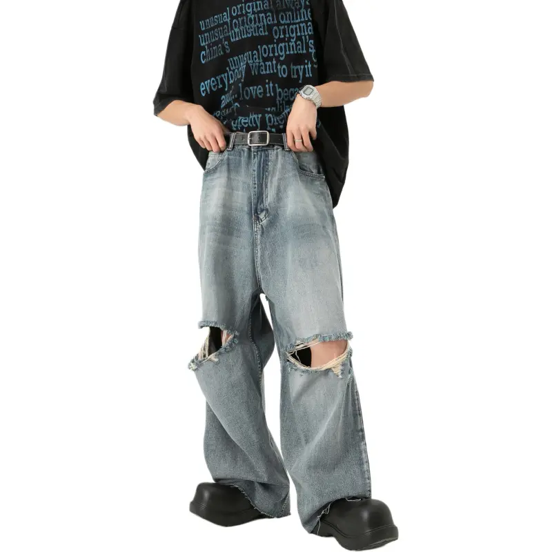 WARNING LIGHT Jeans Unisex Light Blue-4