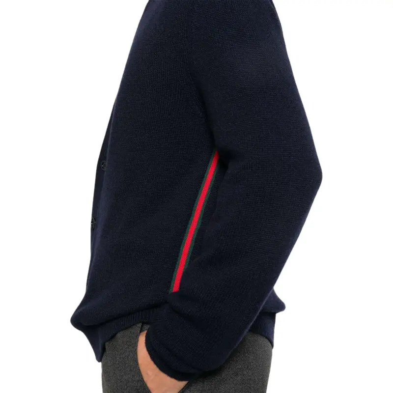 GUCCI Web stripe Trim Cardigan-4