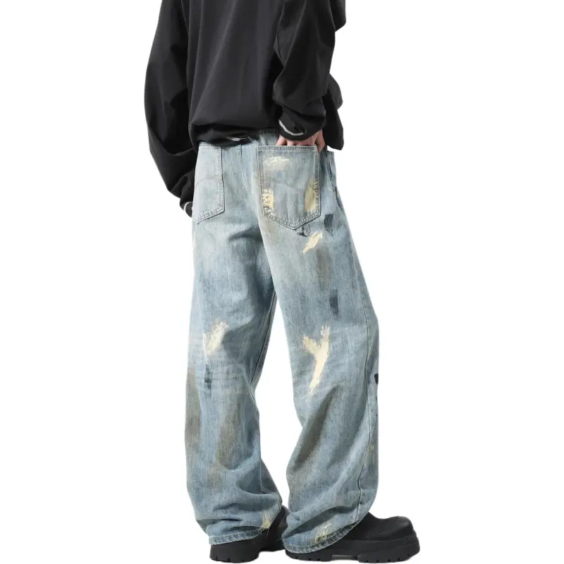 ACUOD BY CHANU Jeans Unisex Ink Splatter Blue-1