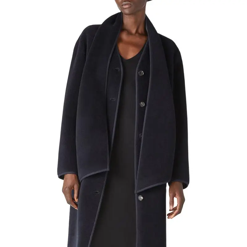 Loro Piana Asymmetric collar Coat-3