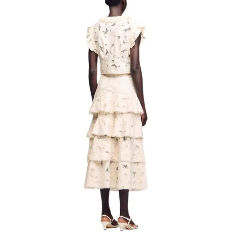 Sandro Embroidered Crop Top-2