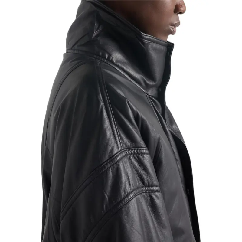 PRADA Leather Jacket Women's Black-4