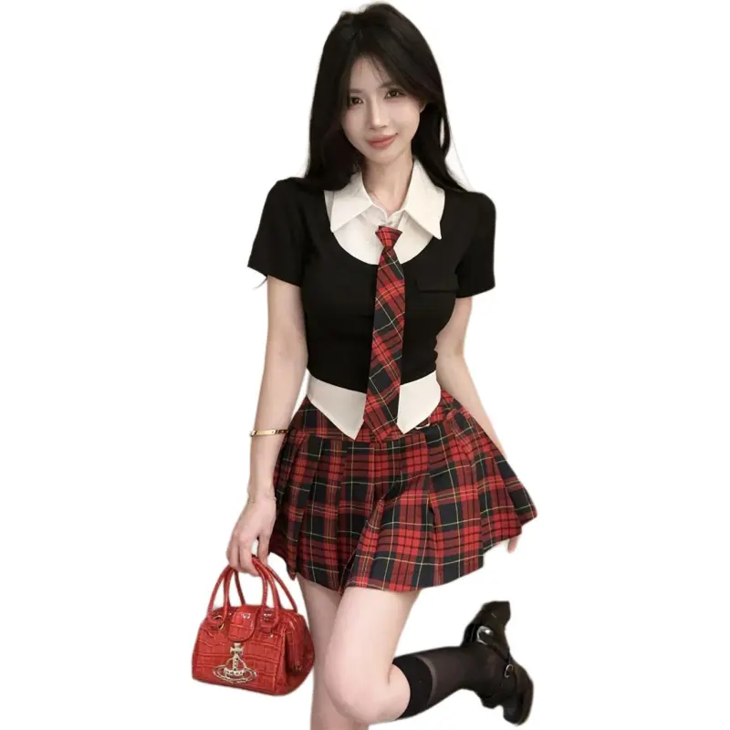 Mu Xiao Xin Two Piece Skirt Sets Women's-2