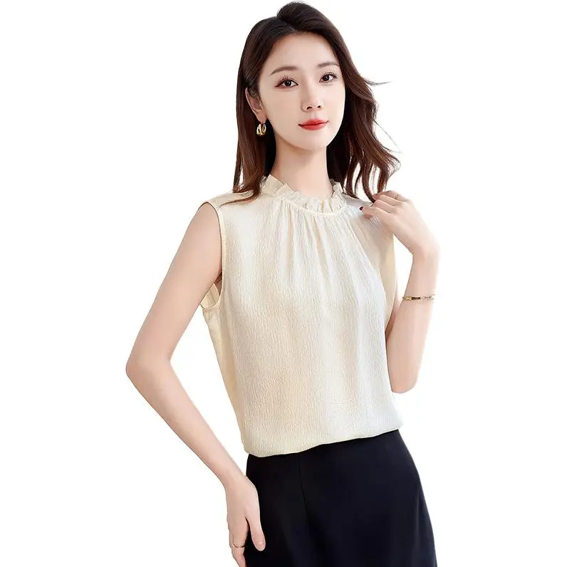 Yi Mengyuan Silk Tank Top Women's Ecru-2