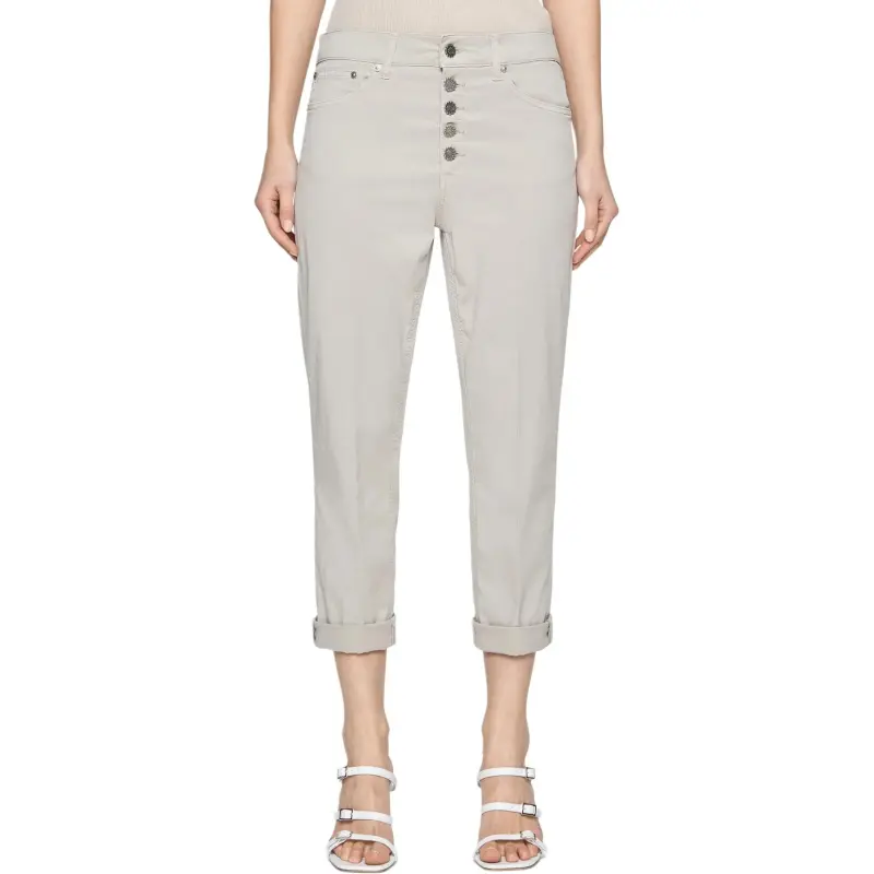 Dondup Logo Patch Cropped Straight Leg Jeans-1