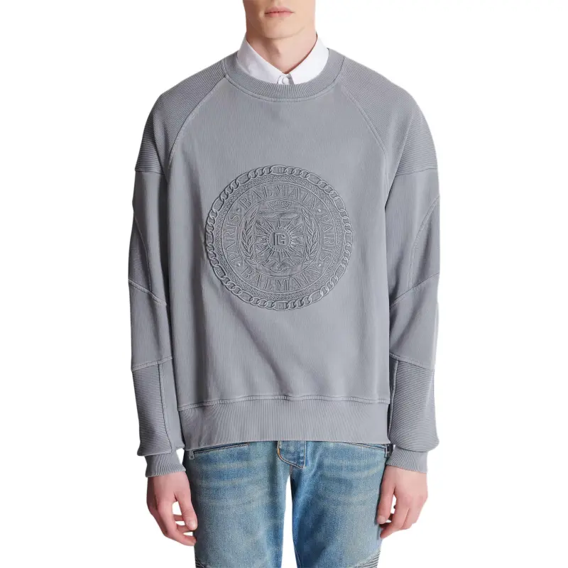 BALMAIN Sweatshirts Men Gray-1
