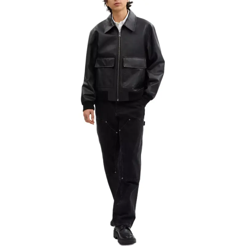 COACH FW24 Leather Jacket Men's Black-1