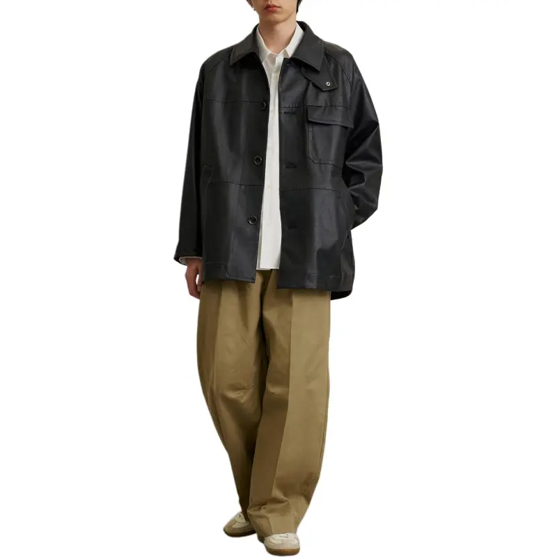 PUBLIC TOKYO SS25 Leather Jacket Men's Black-2