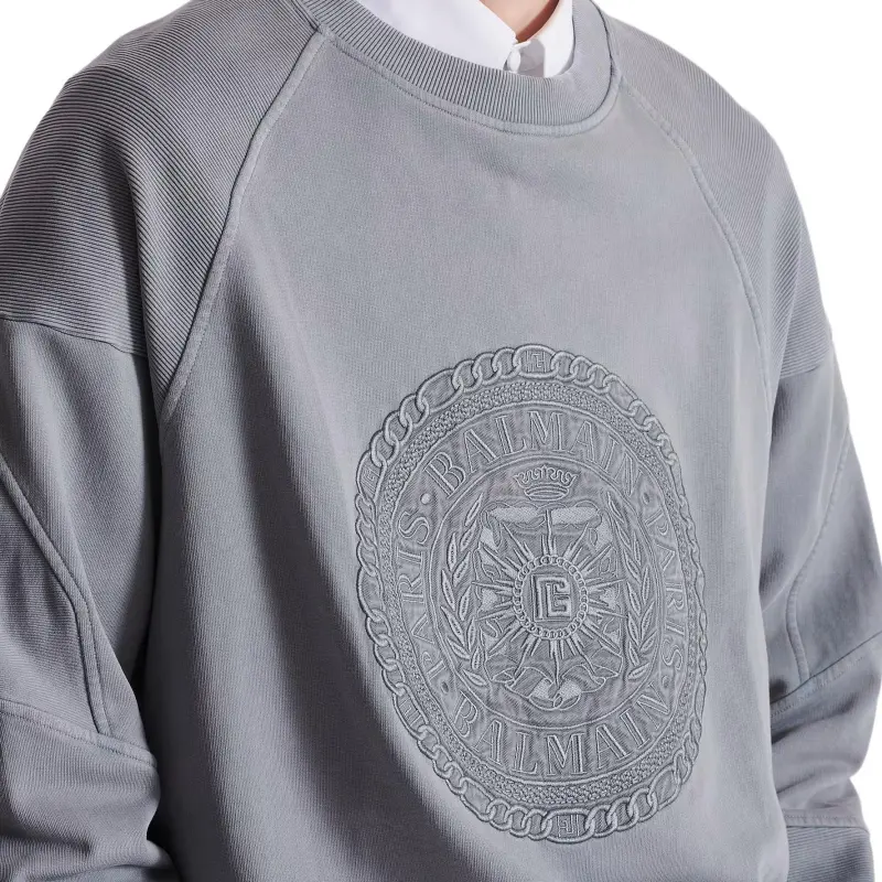BALMAIN Sweatshirts Men Gray-6