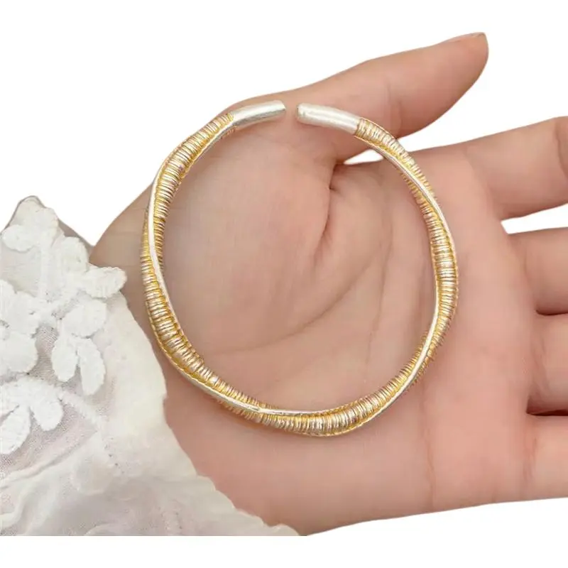 LIUXIN 999 Fine Silver Blessing And Blessing Bangle Women's-1