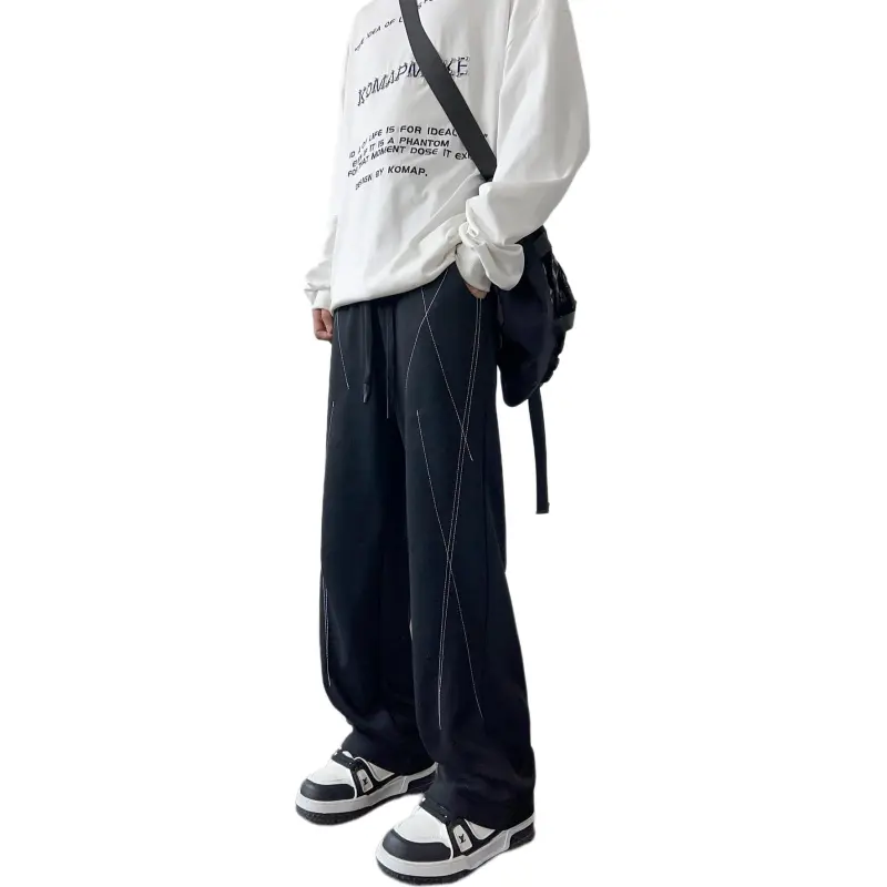 WARNING LIGHT Casual Pants Unisex Black-5