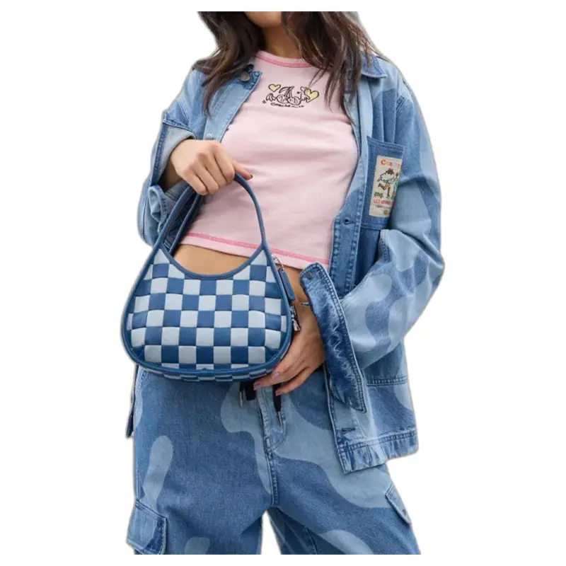 COACH Ergo Upcrafted™ Leather Shoulder Bag Trumpets Women's Gray Blue-4