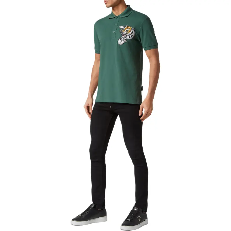 PHILIPP PLEIN Tattoo print Cotton Polo Shirt-3