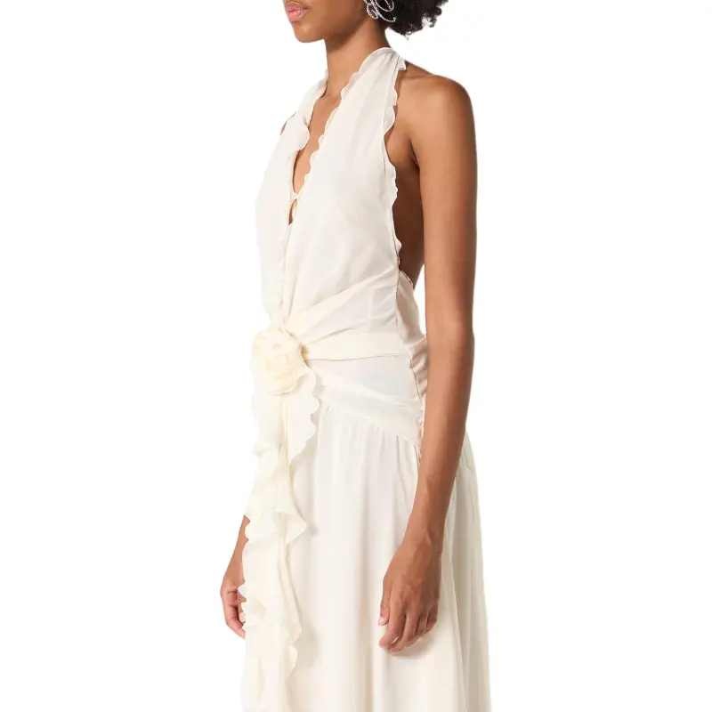 Blumarine Ruffled Rose detail Maxi Dress-3