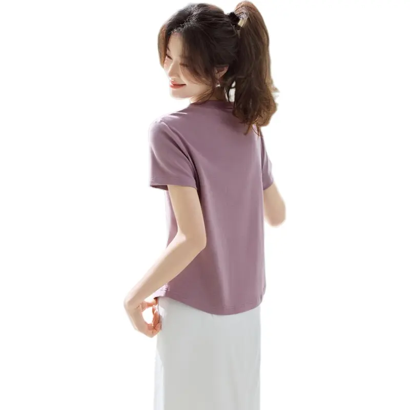 Mo Han Yi Mei T Shirt Women's Dusty Purple-1
