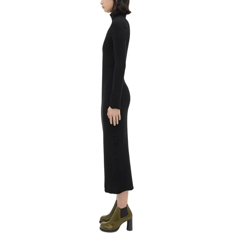Bottega Veneta High Neck Knitted Midi Dress-4