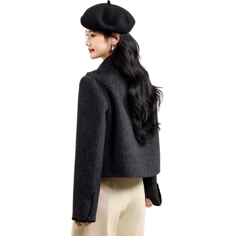 CARBAMMI Coats Women's Black Dark Gray-1