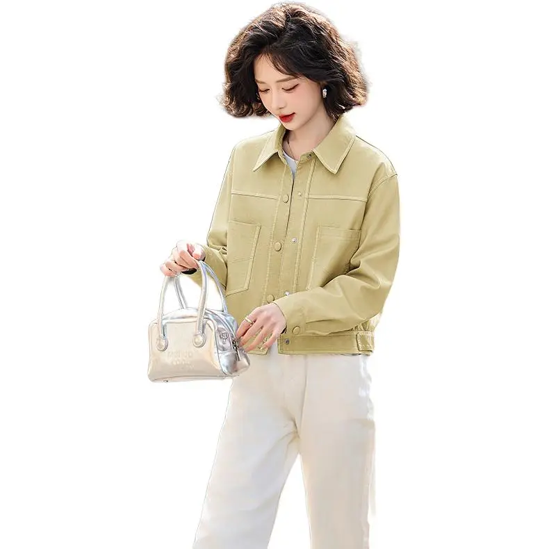 Yi Mengyuan Leather Jackets Coats Women's-4