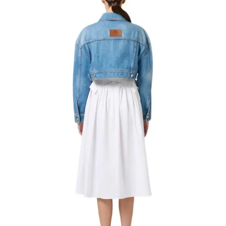 Elisabetta Franchi Oversized Cropped Denim Jacket-2
