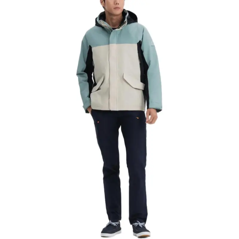 DECATHLON Windbreaker Jackets Men Cyan Jade/Smoked Black/Light Chalk Gray-2