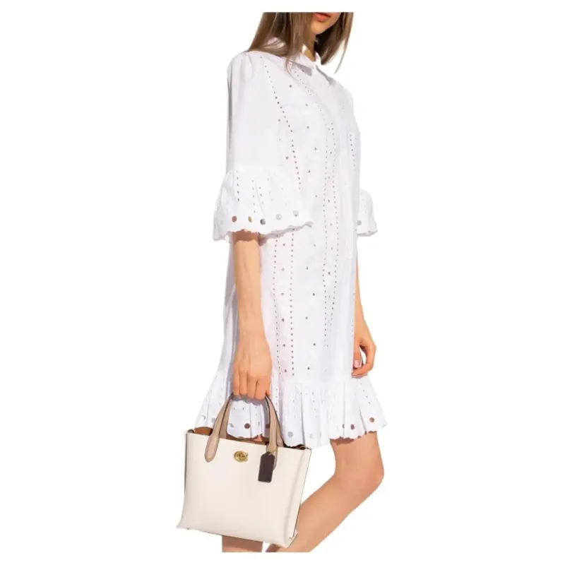 COACH Cow Leather Handbag Women's Cream White-2