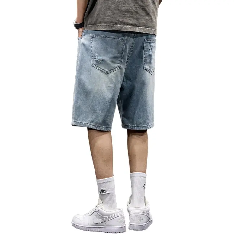 BUYDAUL Denim Shorts Unisex Light Blue-3