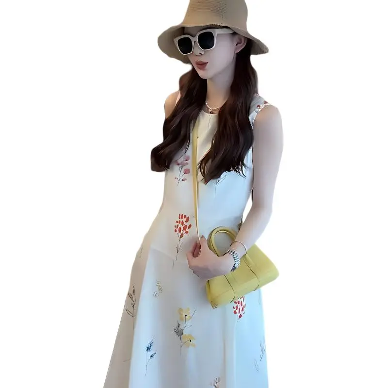 Flowers In Water Sleeveless Dress Women's-2