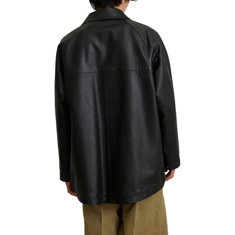 PUBLIC TOKYO SS25 Leather Jacket Men's Black-6