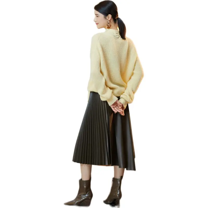 BBLLUUEE Sweater Women's Autumn Lunar Yellow-0
